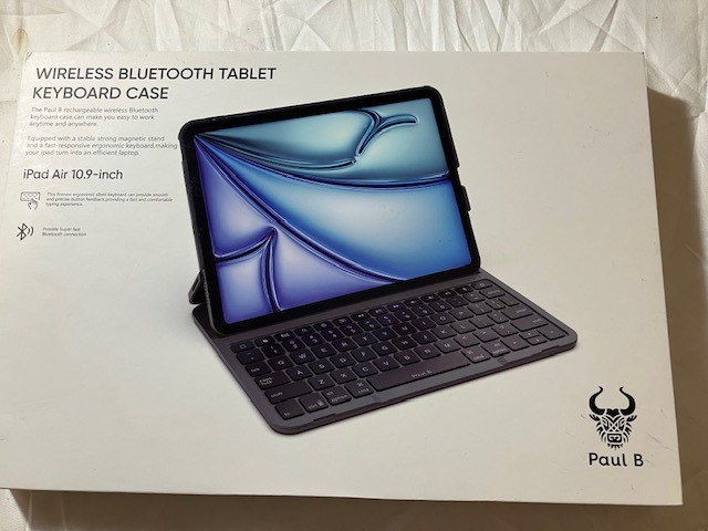 Paul B Wireless Bluetooth Keyboard Case  iPad Air 10.9" (4th/5th/6th Gen) - Gray
