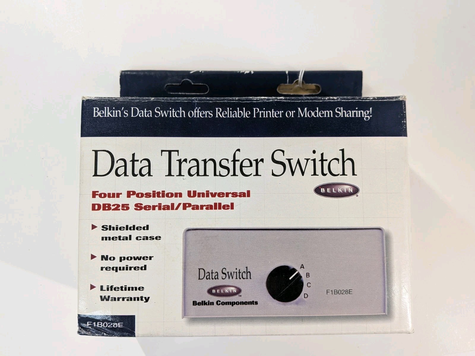 Belkin F1B028-E 4 Position Universal Data Transfer Switch DB25 Serial Parallel
