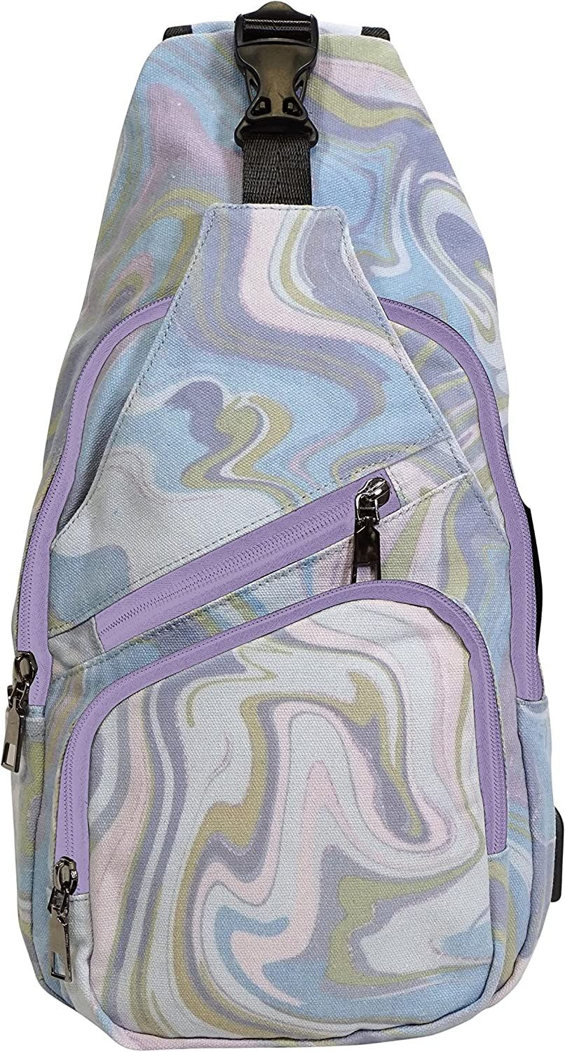 Nupouch Anti-Theft Daypack Crossbody Sling Backpack, Large, Vintagebluejewel 
