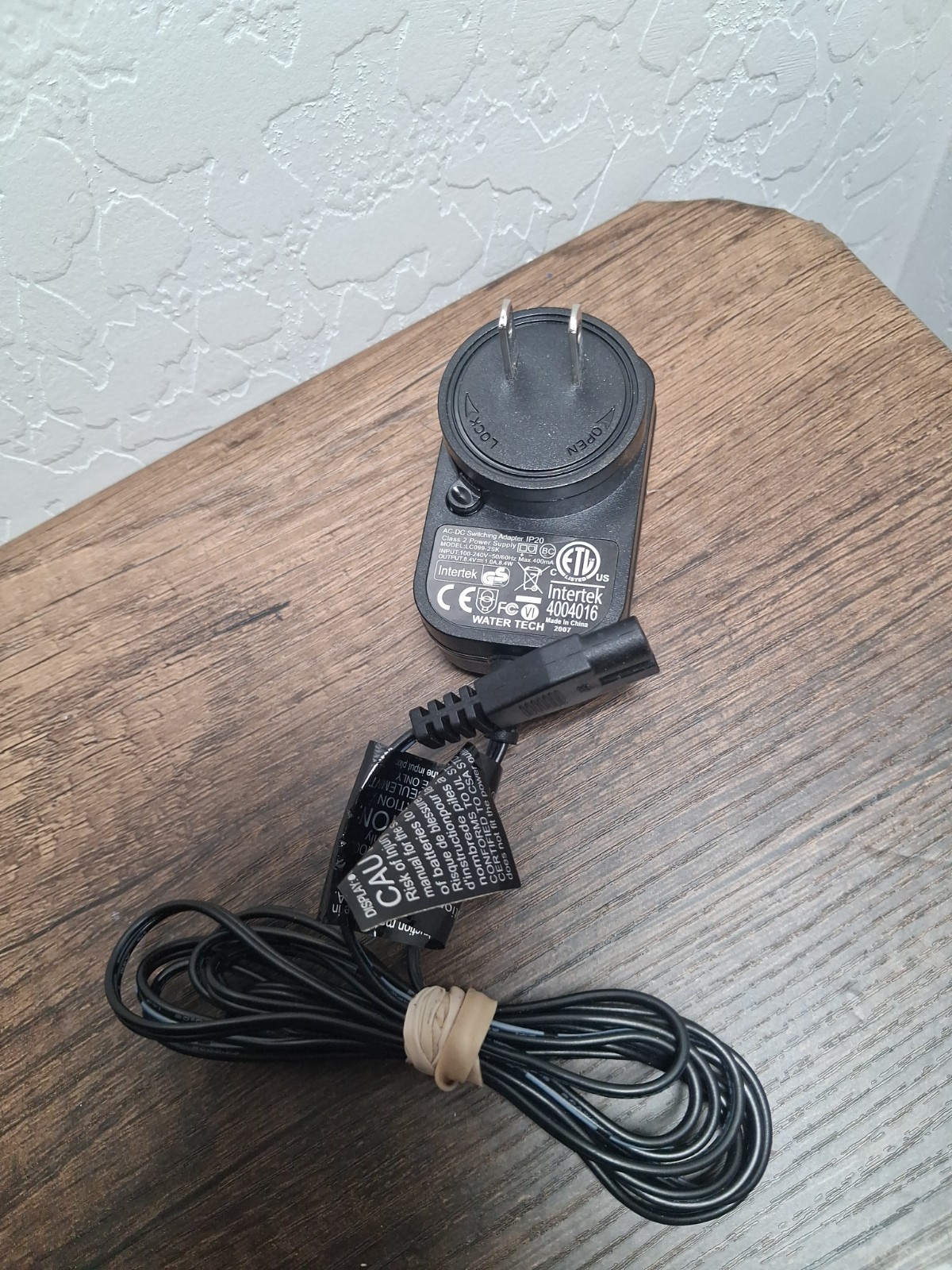 Intertek WATER TECH AC ADAPTER LC099-2SK, 8.4V 1A Tested OEM