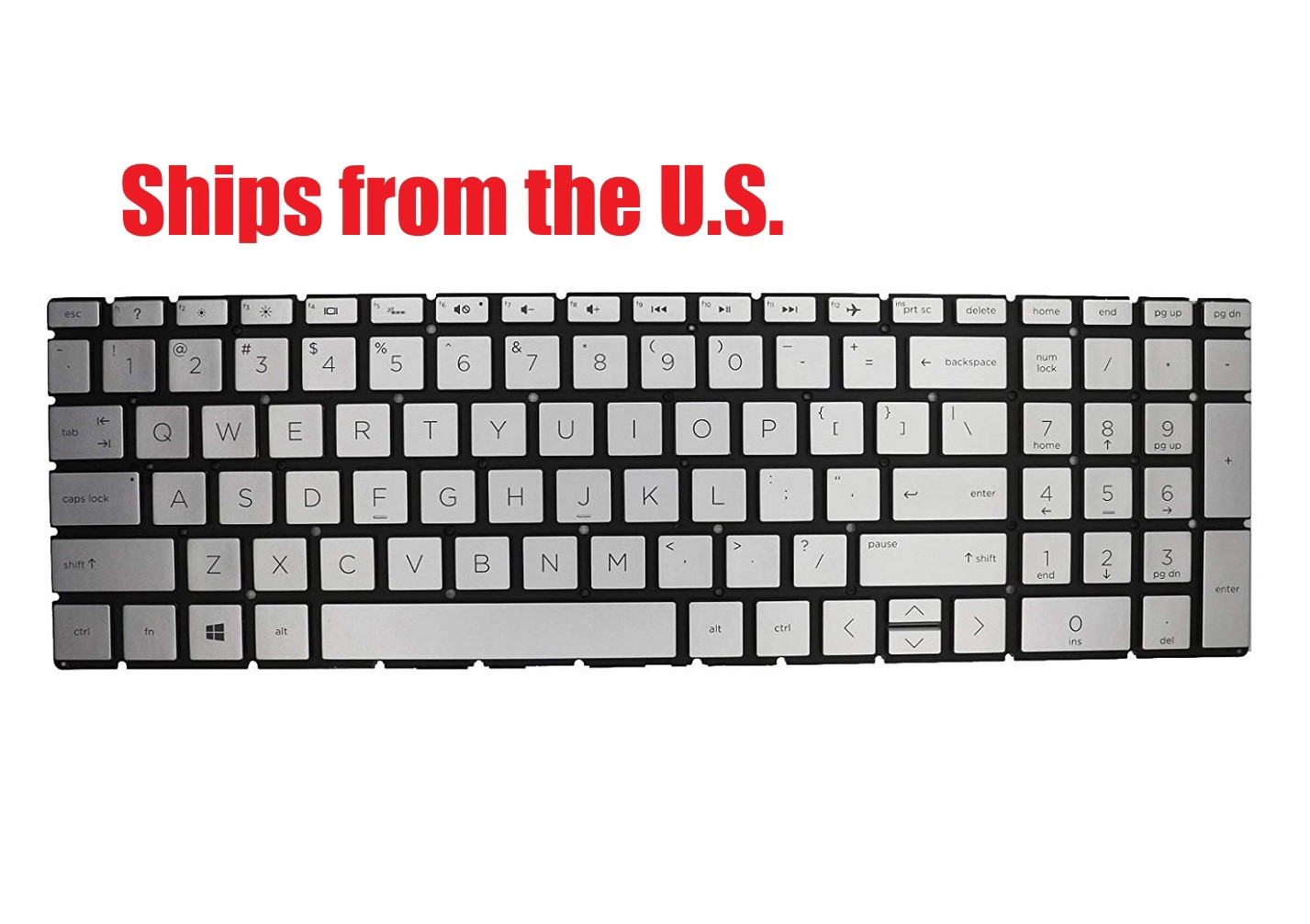 For HP 15-dw0043dx 15-dw3053dx US Silver Keyboard New Original Backlit