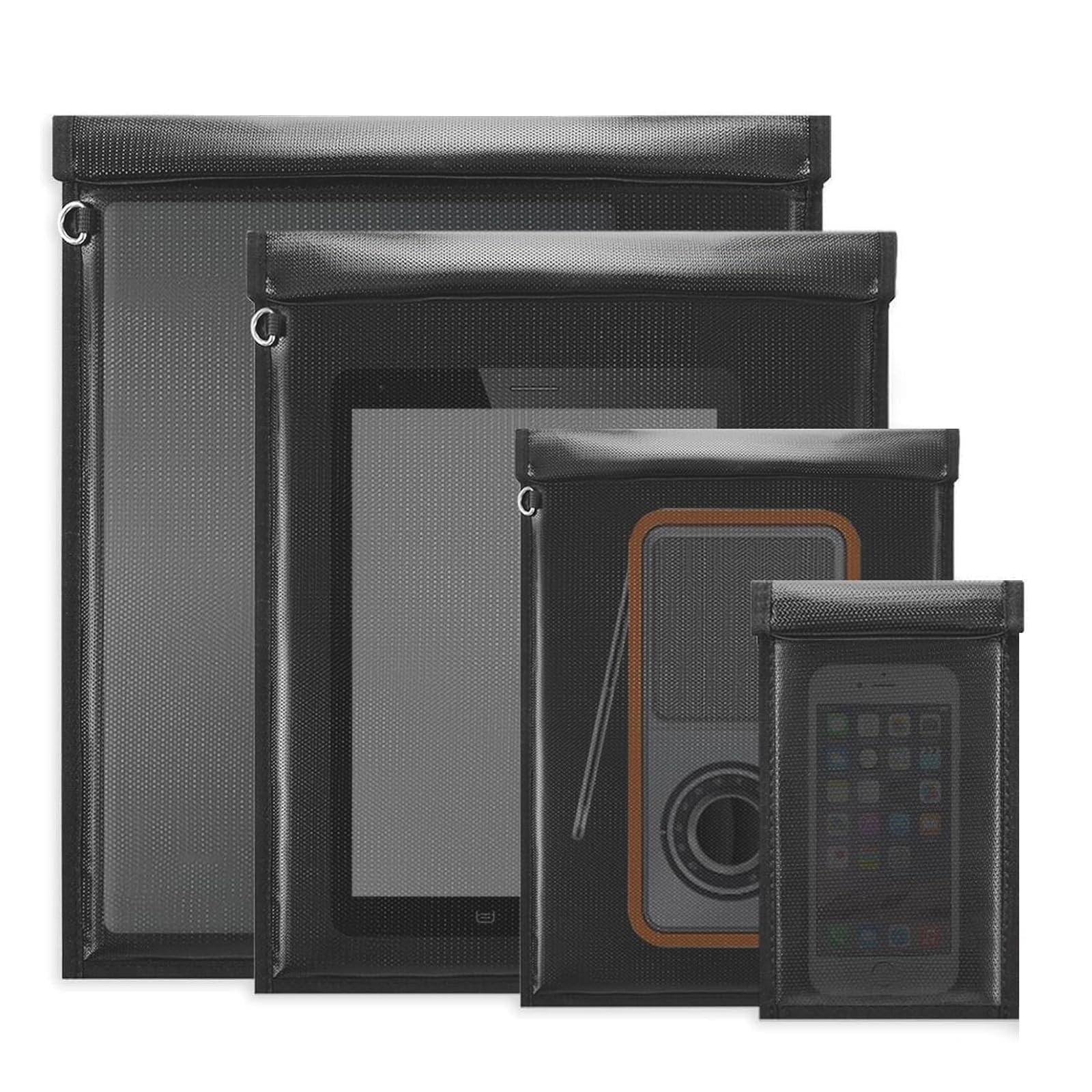 Hodufy 4 Pack Faraday Bags for Laptops & Tablet & Radio & Car Keys, Black