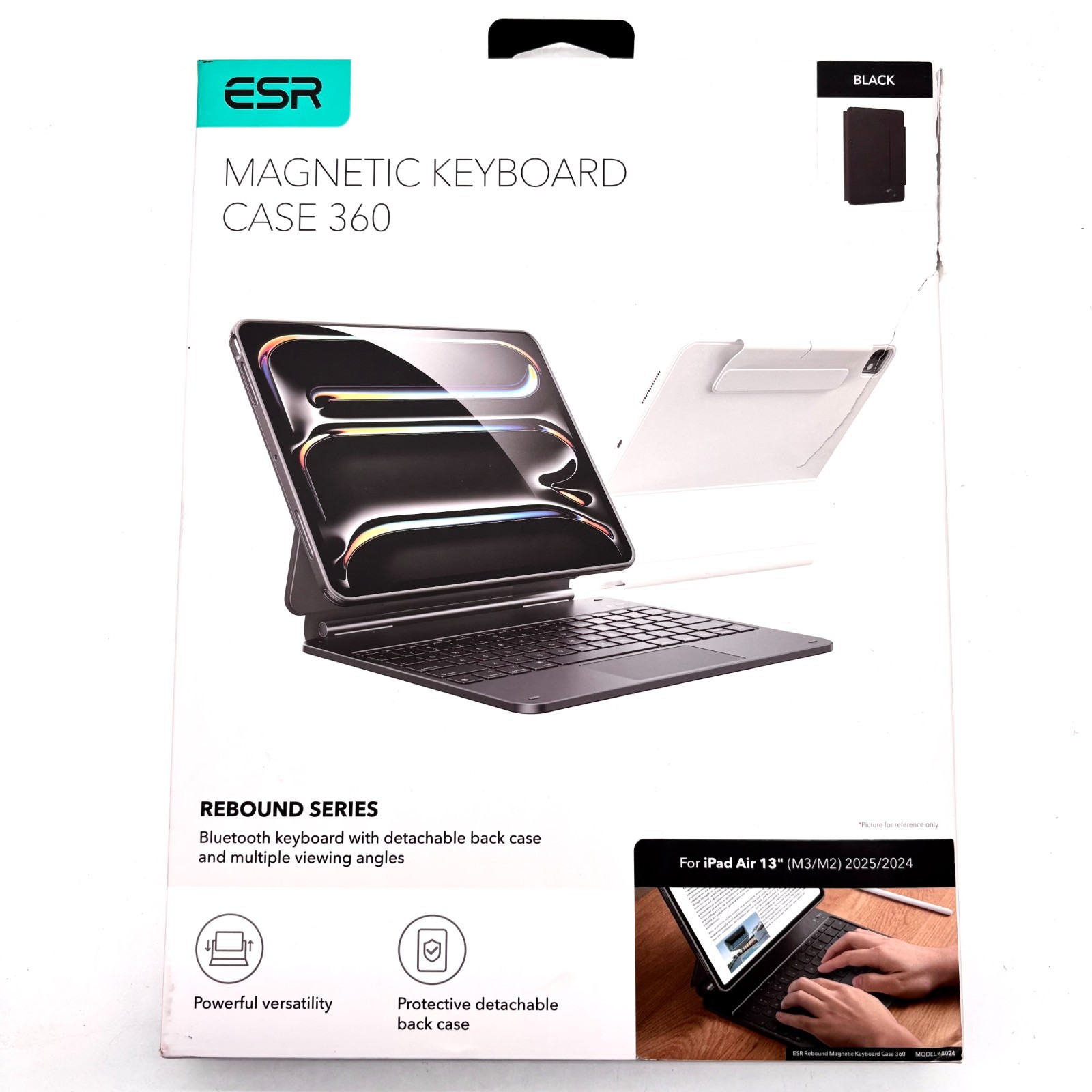 ESR Black Rebound Series Bluetooth Keyboard Compatible with iPad Air 13"
