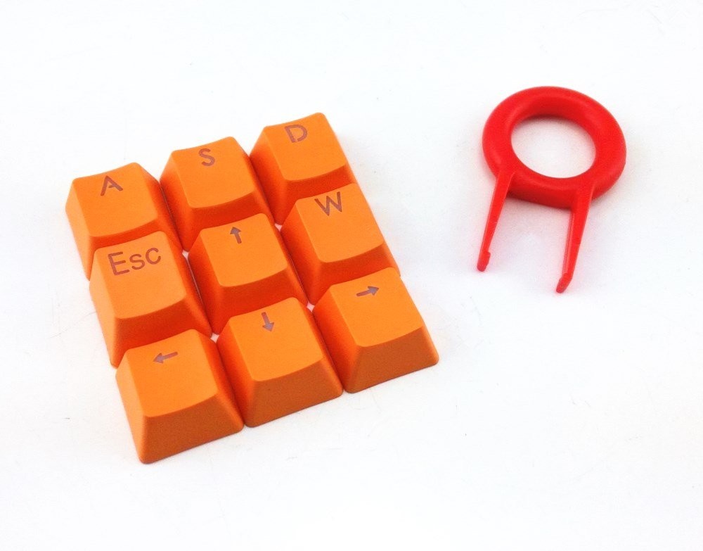9 PCS Orange PBT Backlit Translucent Keycaps Mechanical Keyboard Key Puller