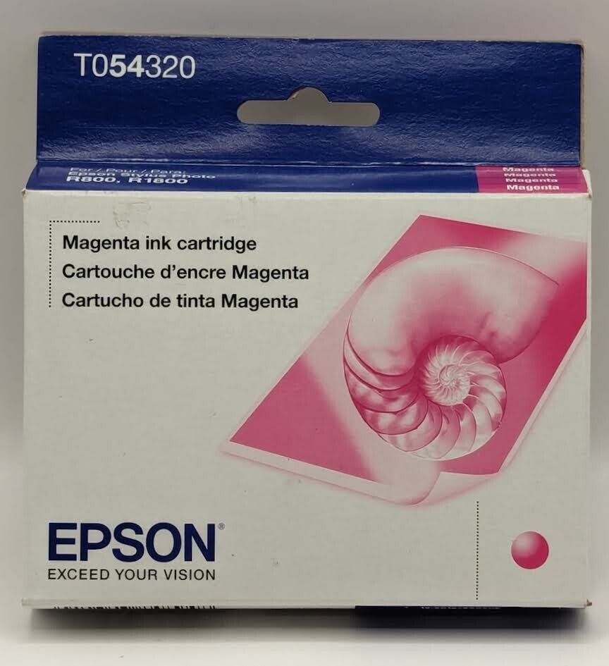 New Genuine Epson T054 Magenta Ink Cartridge T054320 Made in USA