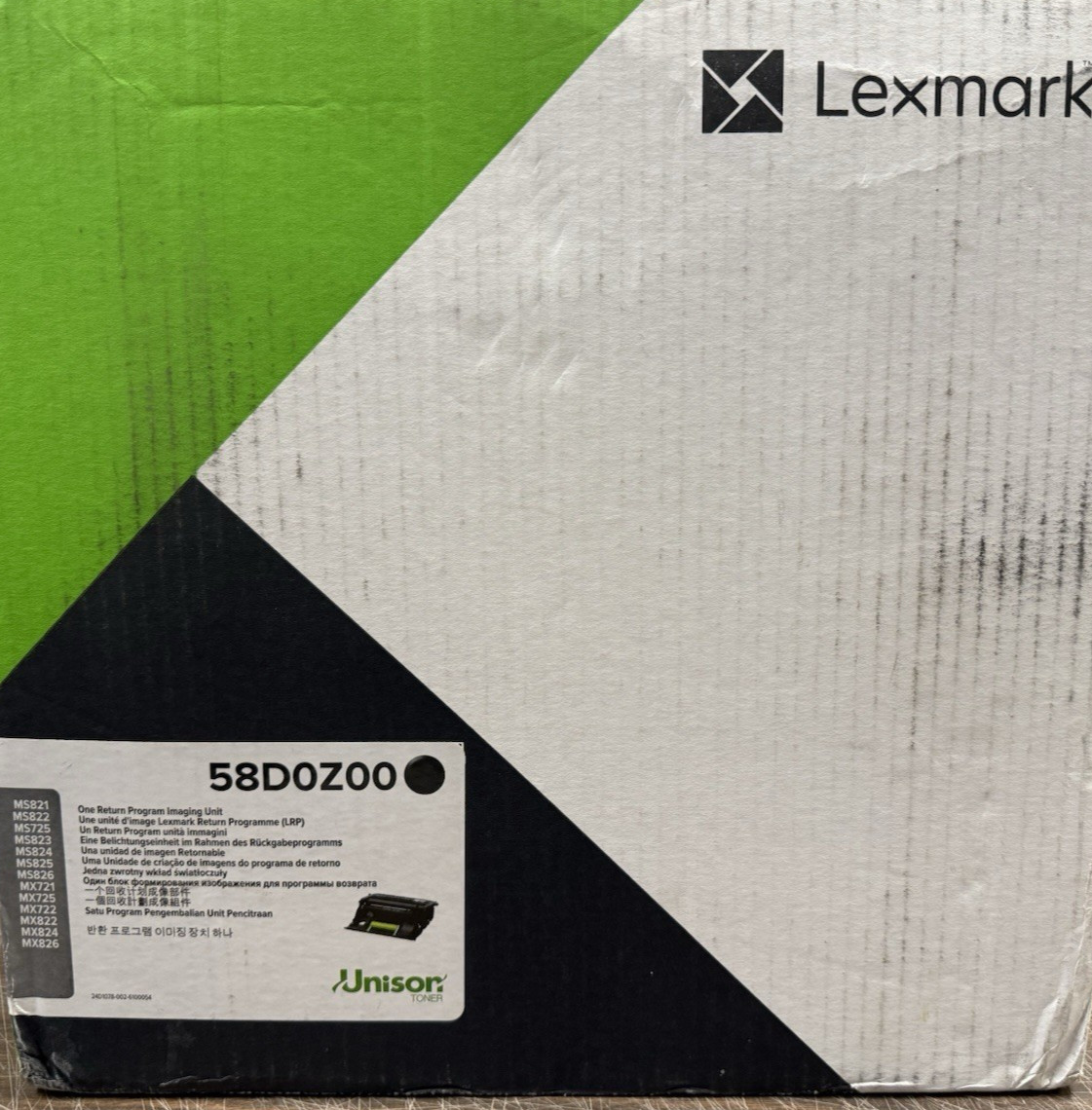 Lexmark 58D0Z00 Return Program 150K Yield Black Imaging Unit Sealed,Opened Box
