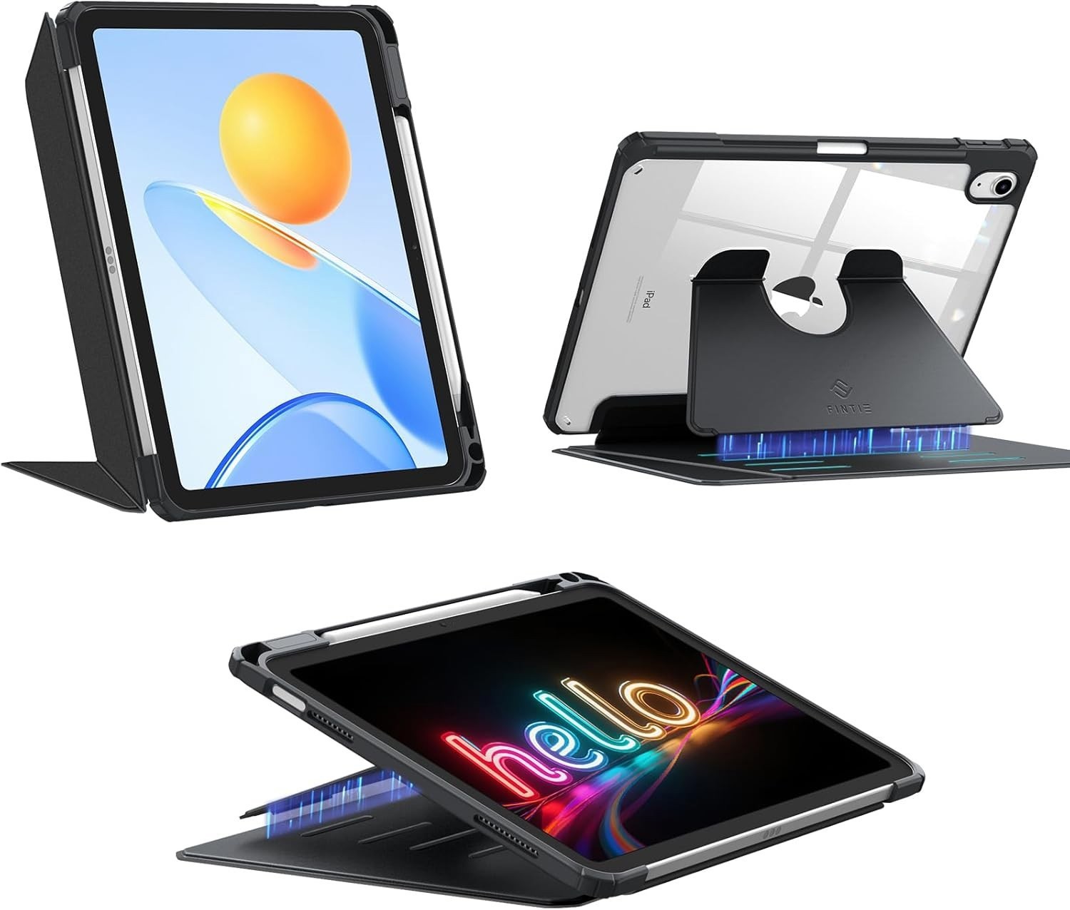 Vertical Stand Case for iPad (A16) 11th Gen 11 Inch 2025 Multi-Angle Clear Cover