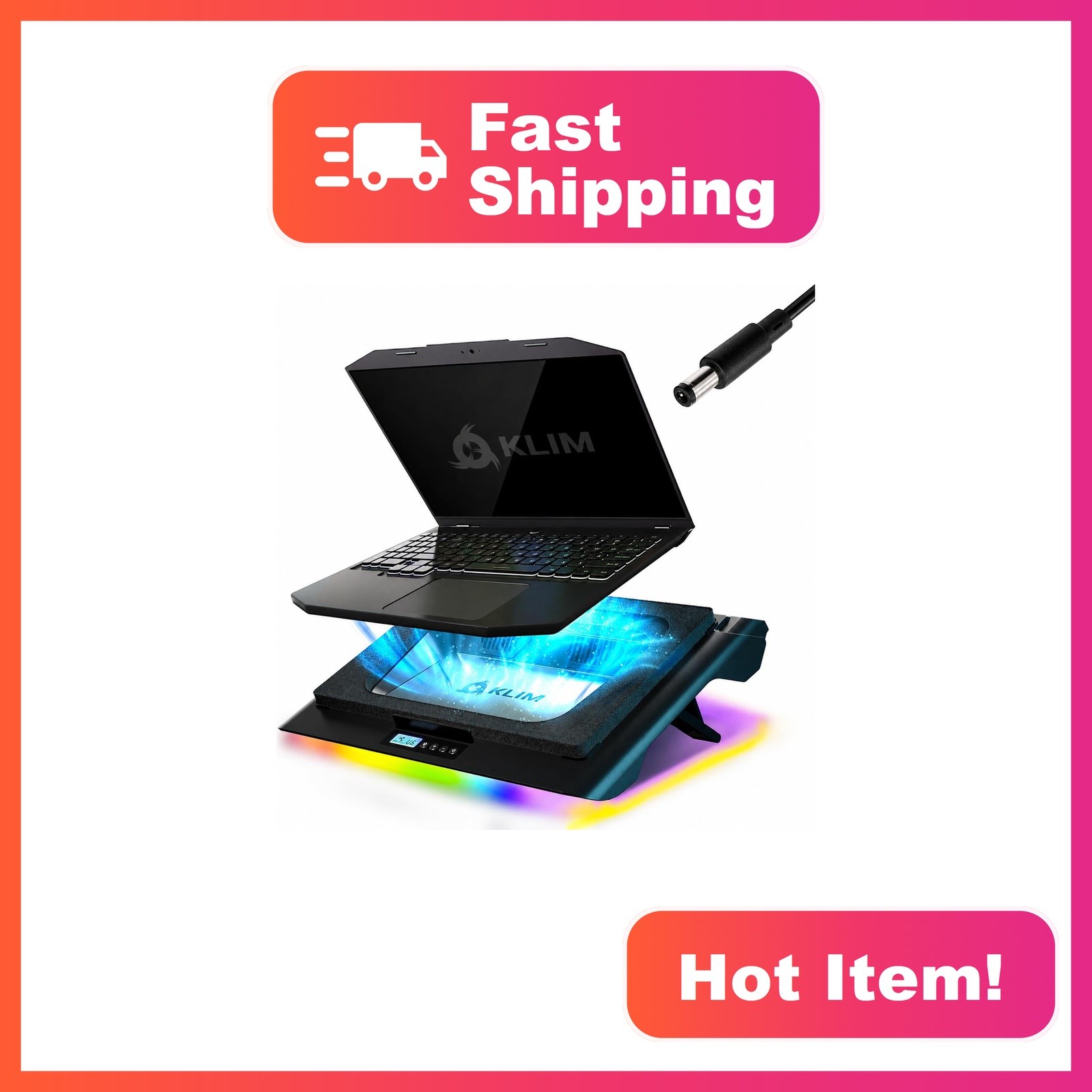KLIM Everest Plus Laptop Cooling Pad Black 6300 RPM
