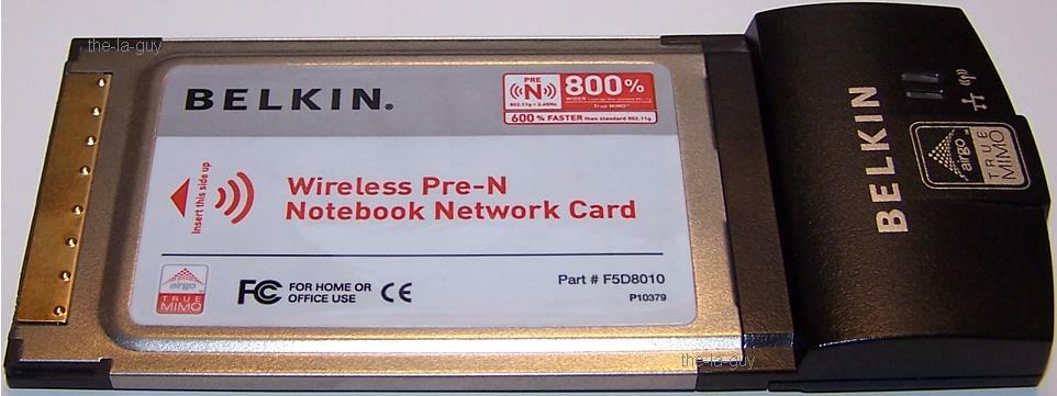 BELKIN Wireless Pre-N 802.11g Notebook Network PCMCIA Card F5D8010 