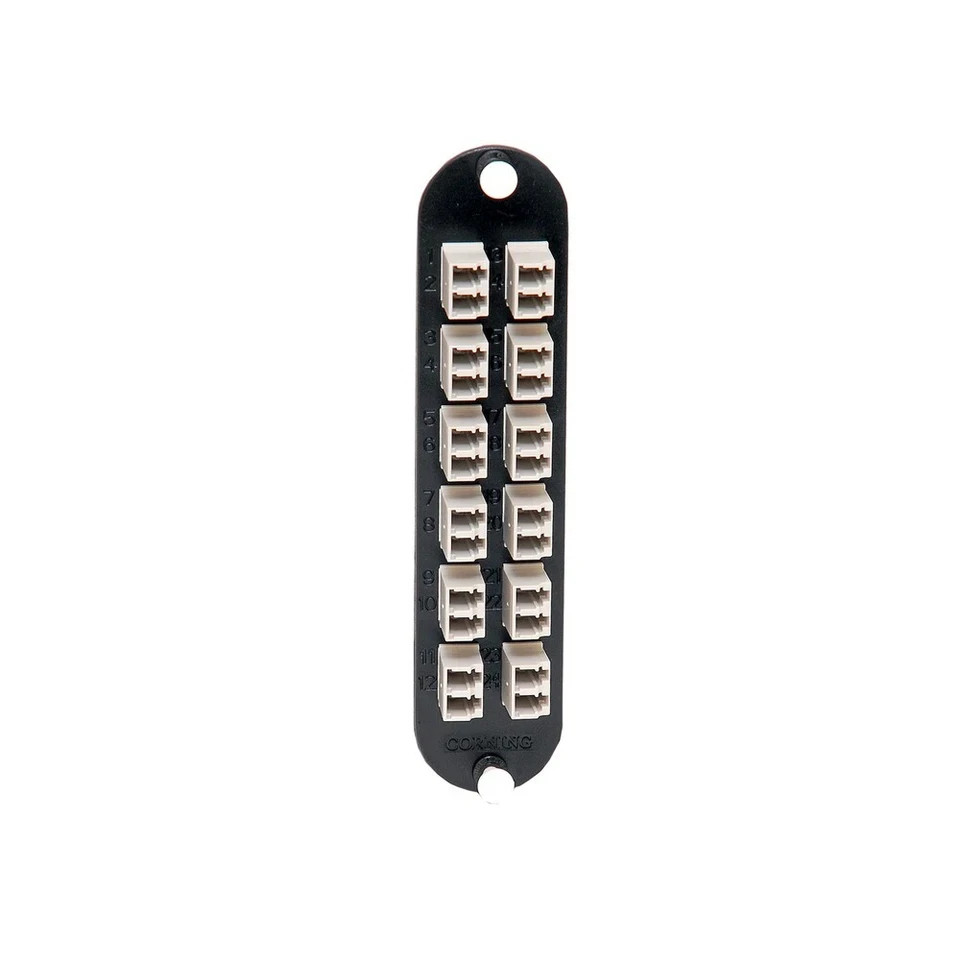 Corning CCH-CP24-A8 Patch Panel, 12 LC Duplex OM1 Multimode 62.5 Adapters ~STSI