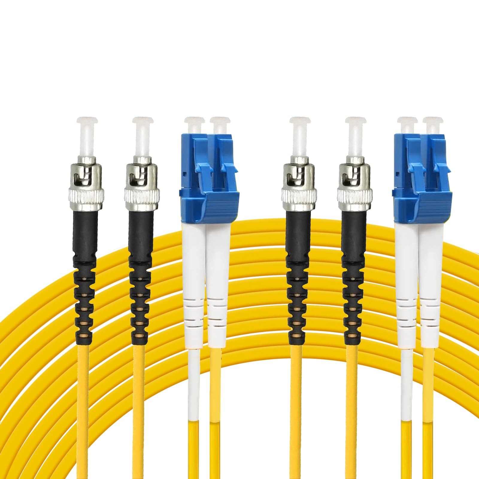 2 PCS LC To ST Fiber Patch Cable Single Mode Duplex 9/125um OS1 10m 32.8ft