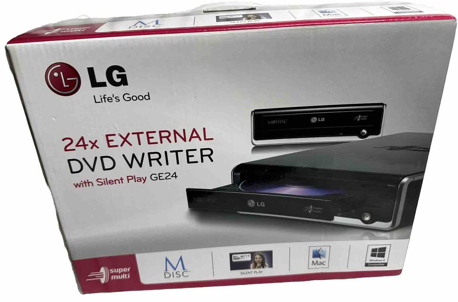 LG DVD Writer Rewriter Super Multi External 24x M-DISC™ Silent Play NIB 