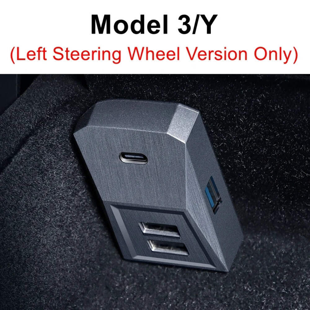 Glovebox HUB For Tesla Model 3 Y Highland Accessories Glove Box Organizer USB Ex