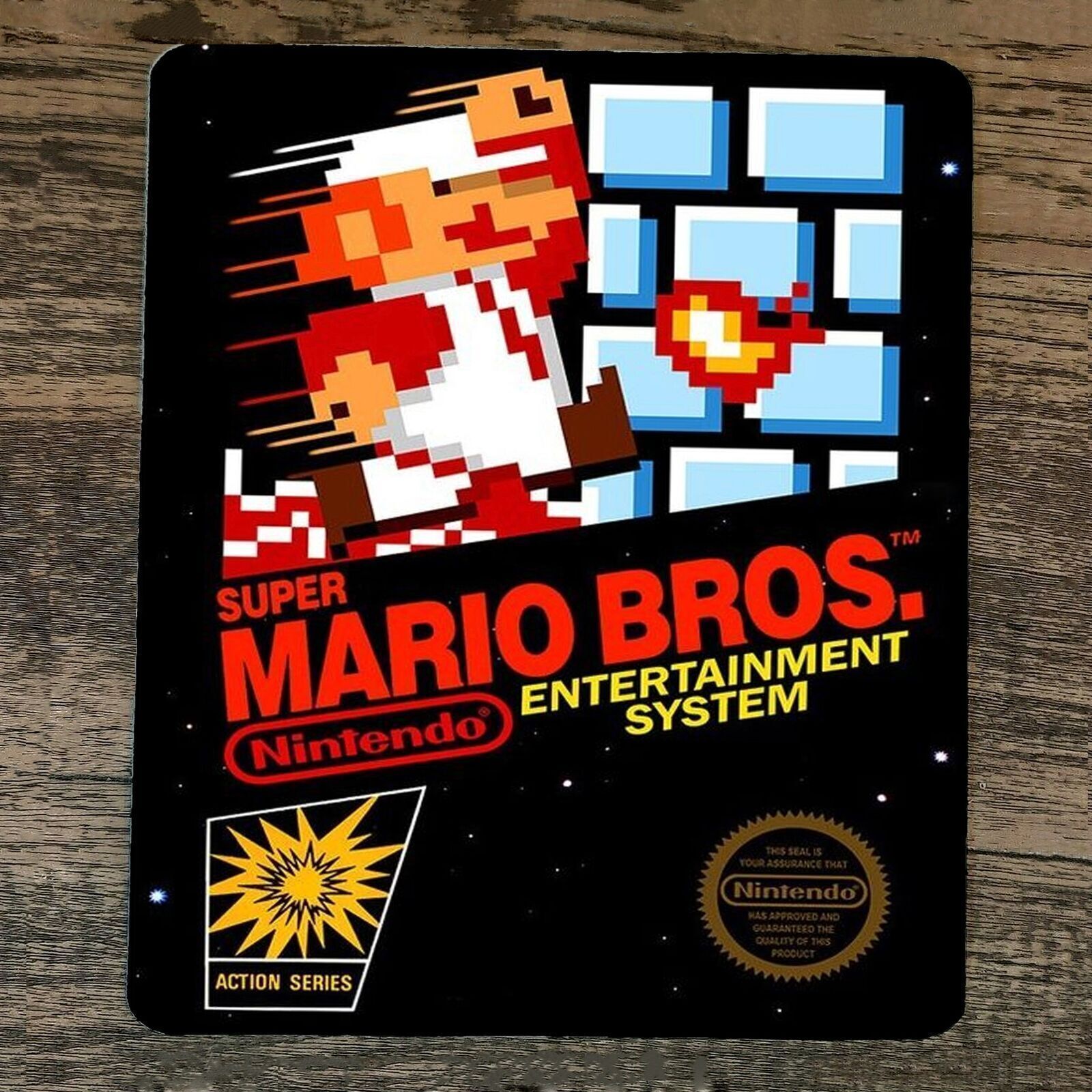 Mouse Pad Mario Arcade Video Game Super Bros NES Box Cover