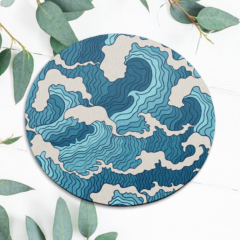 Abstract Ocean Sea Water Waves Mouse Pad Mat Office Desk Table Accessory Gift
