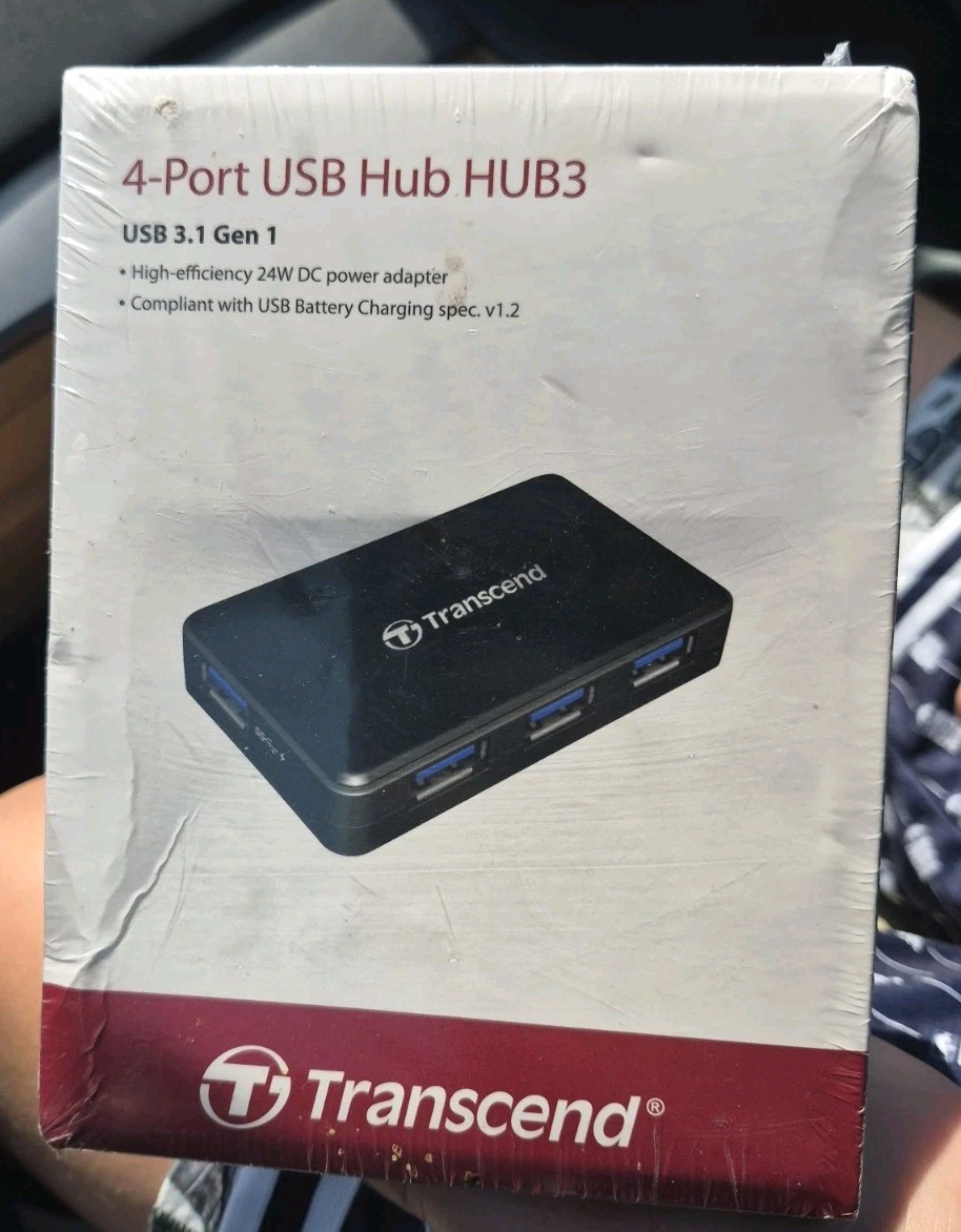 Transcend 4-Port USB 3.0 Hub | New/Sealed | ig With High Efficieny Power Adapter