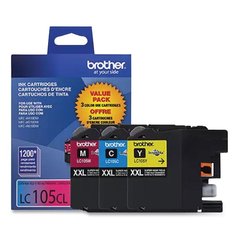 Brother LC1053PKS 1200 Page-Yield Innobella Ink - Cyan/Magenta/YL (3/Pack) New