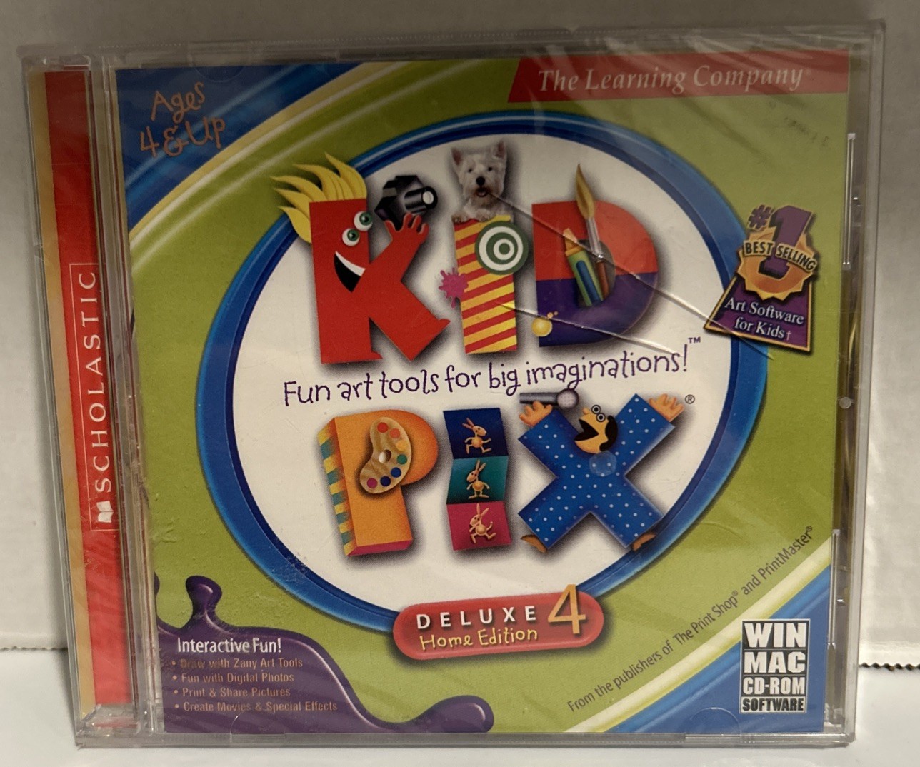 Kid Pix Deluxe 4 Home Edition Scholastic PC CD ROM-New & Sealed