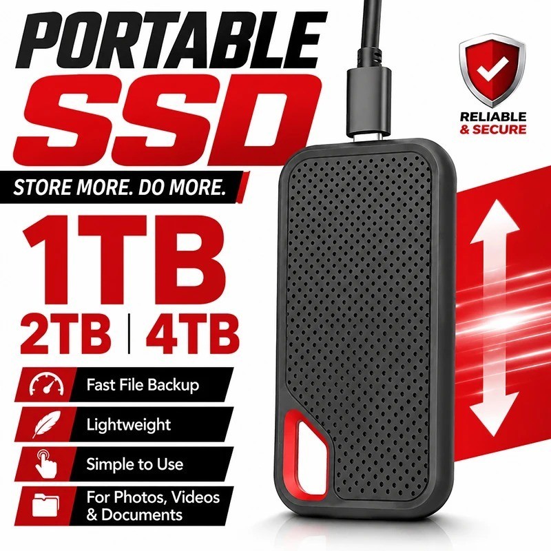 1TB External Hard Drive 2TB Portable SSD High Speed Hard Disk USB-C Original Sto