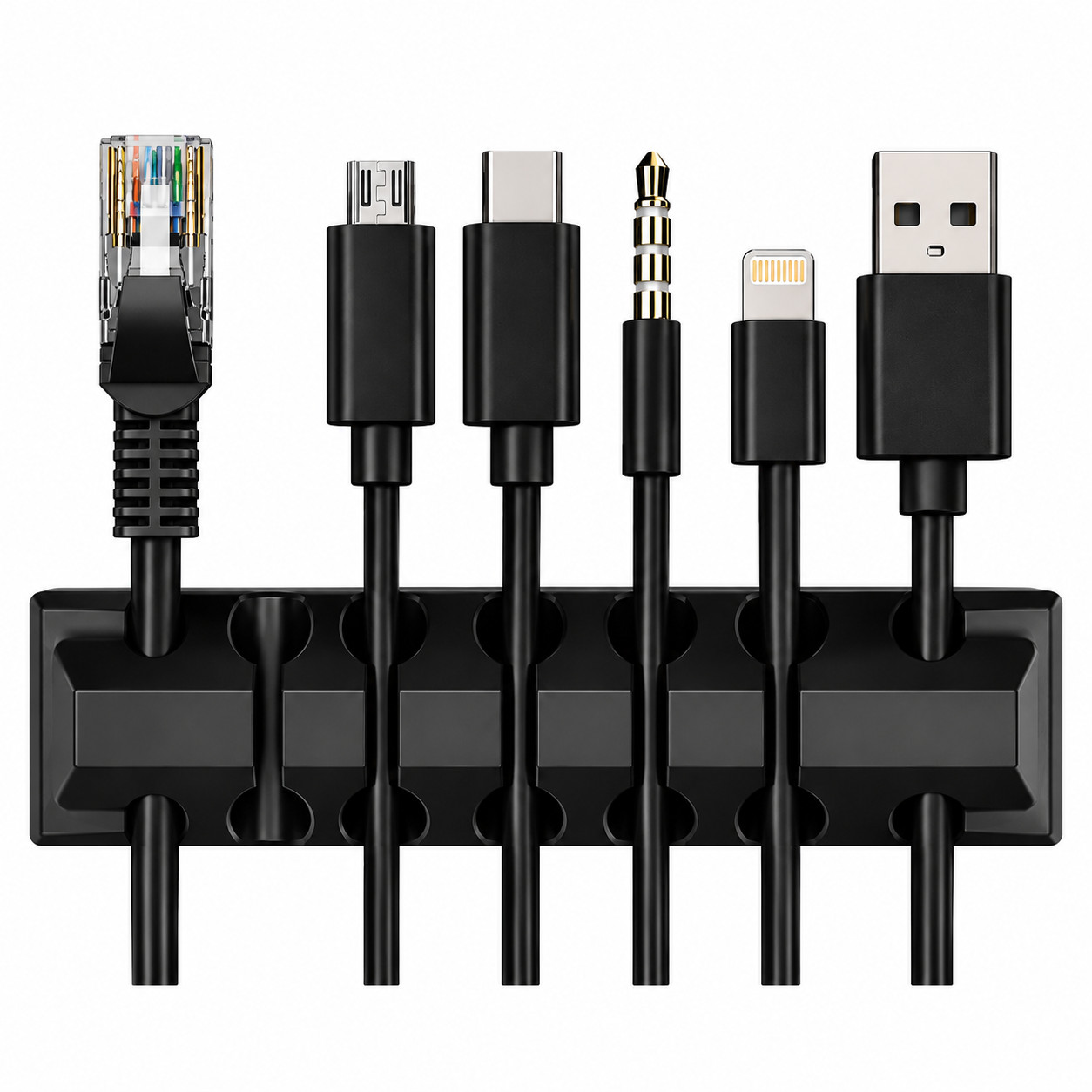 5 Pack Cable Organizer Clips Silicone Cord Holder Desk Wire Management