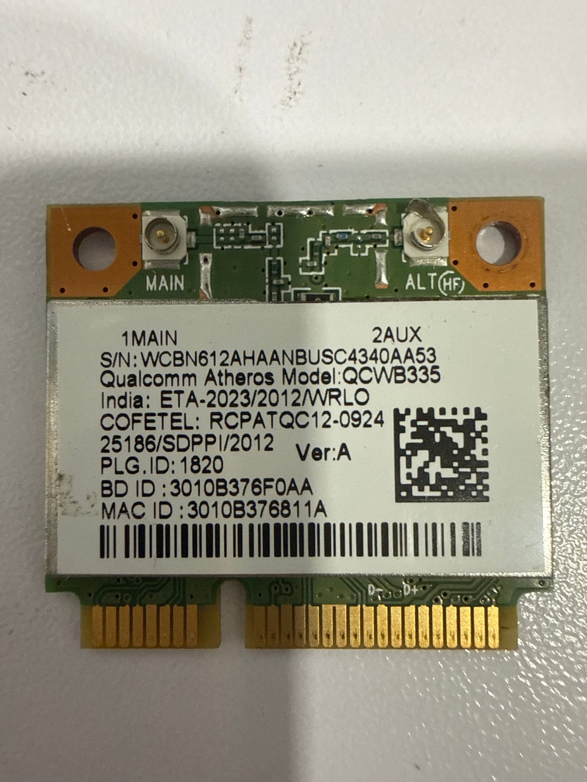 Qualcomm Atheros QCNFA335 Grade B