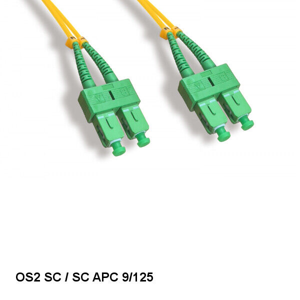 LOT10 1 Meter SC/SC APC OS2 9 /125 Duplex Single-Mode Fiber Optic Cable OFNR