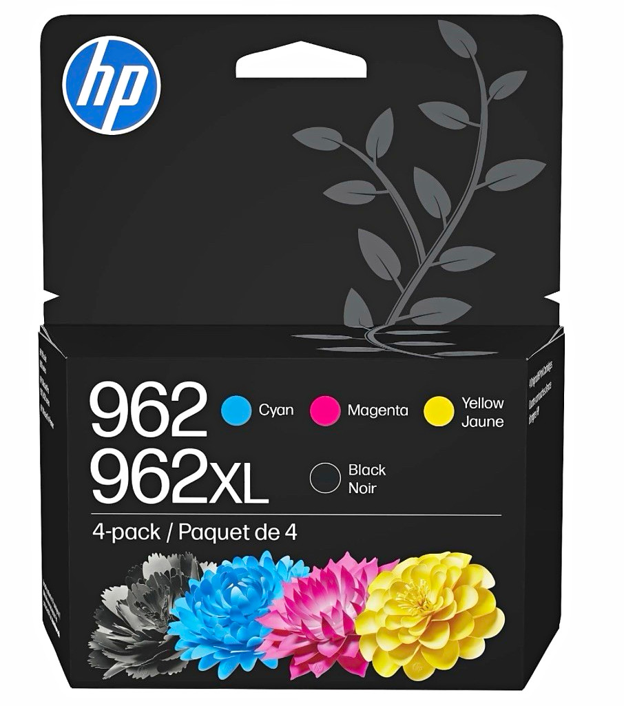 HP Genuine/Original 962/962XL Inkjet Ink Cartridge 4-Pack BK C M Y