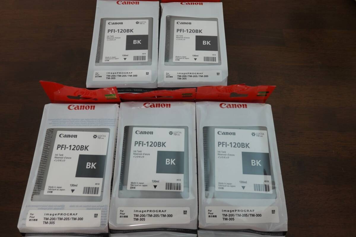 Canon PFI-120BK Genuine Ink Tank 5 Pack OEM Sealed Expired imagePROGRAF New
