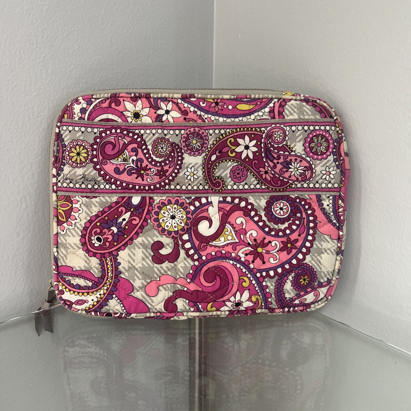 Vibrant Pink Paisley VERY BRADLEY  Computer Tablet Soft Sleeve 14x11 in  Case