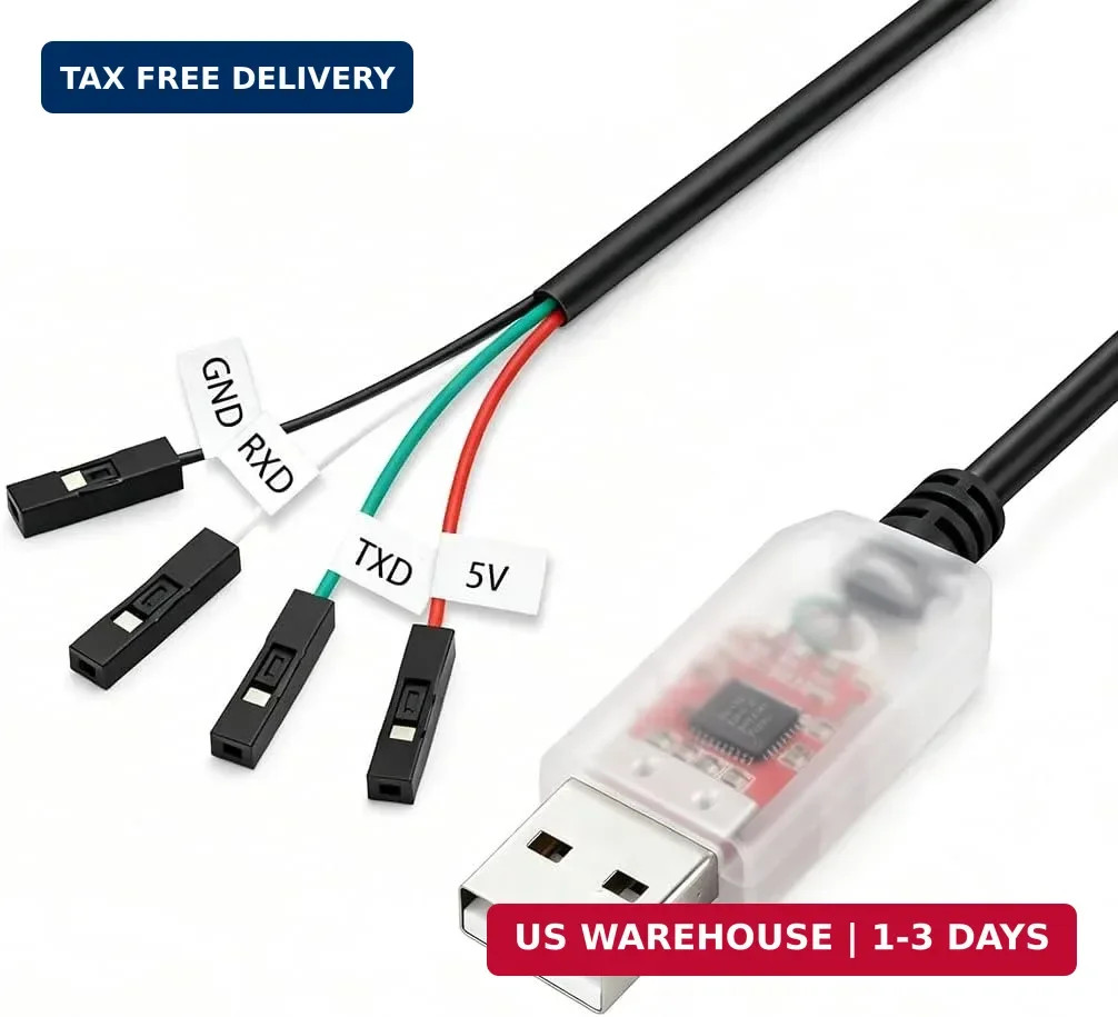 CP2102 USB to TTL Serial Adapter Cable, USB 2.0 to UART Converter 4 Pin (TXD RXD