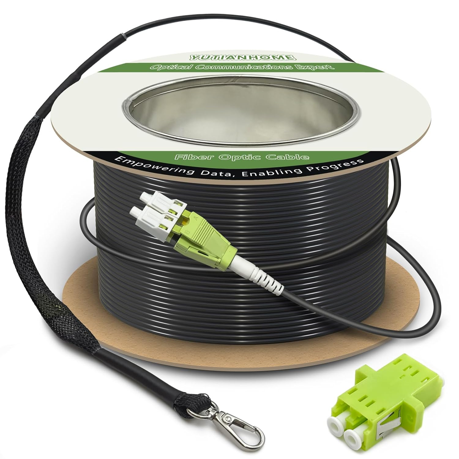 75M/250Ft OM5 Multimode Armored LC to LC Fiber Optic Patch Cord, 40Gb 100Gb Dupl