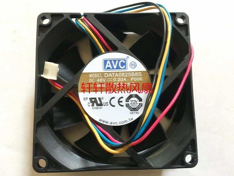 AVC DATA0825B8S 8025 48V 0.20A 8cm 4-wire high-air dual ball fan