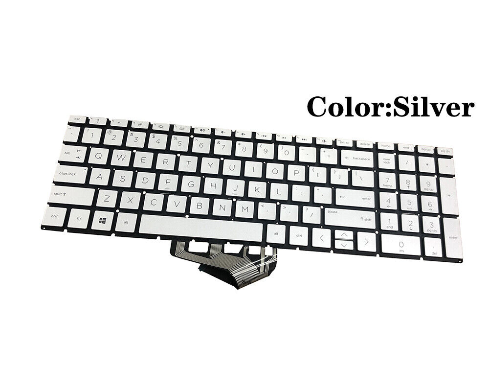 New HP 17-by4013dx 17-by4063cl 17-by3051cl 17-by3051cl Backlit Keyboard Silver