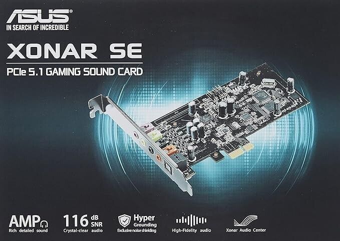 OPEN BOX - ASUS Xonar SE 5.1 Channel PCIe Gaming Sound Card 90ya00t0m0ua00