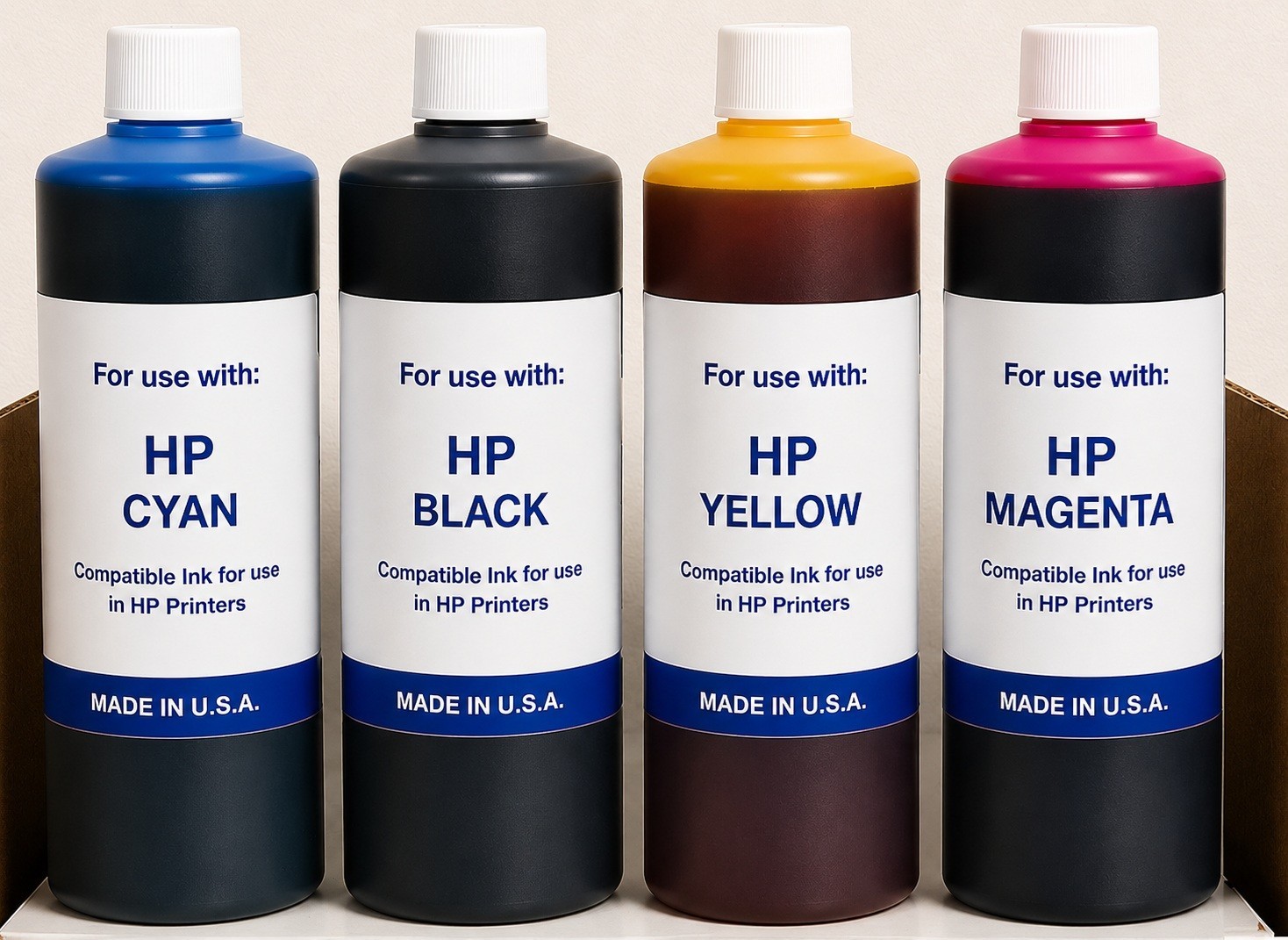 4 x COMPATIBLE UNIVERSAL BULK INK FOR HP AND CANON INKJET PRINTERS 4,000ML CYMK