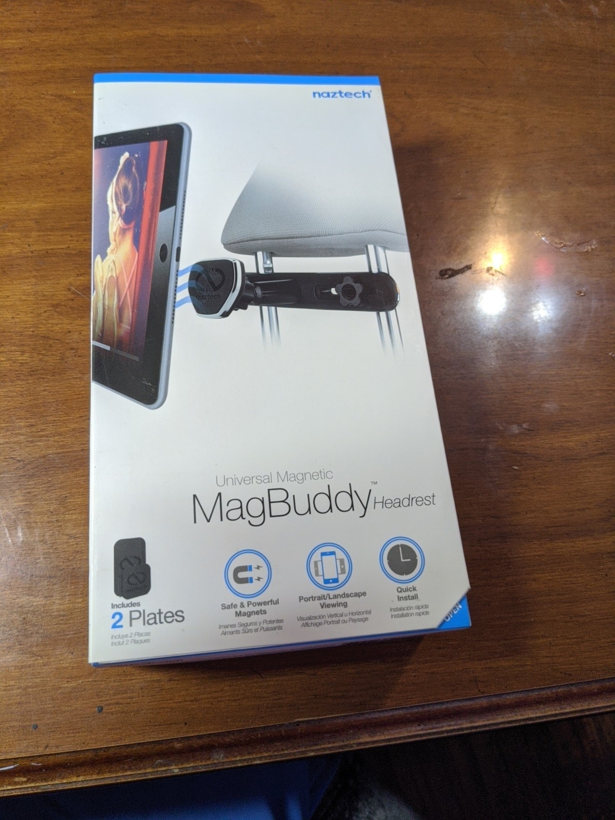 New Naztech MagBuddy Hands-Free Tablet Devices Car Mount Headrest Mount Black