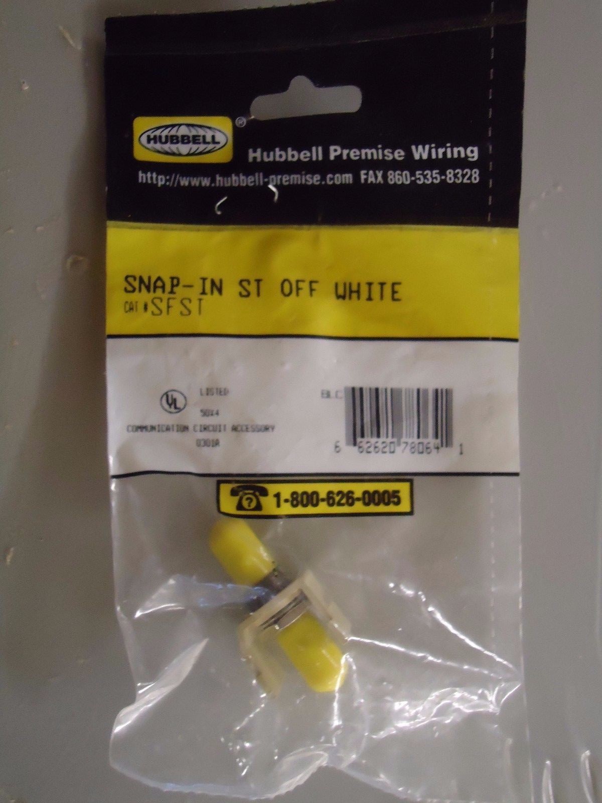 Hubbell CAT SFST Snap In ST Office White, free 1st class shipping