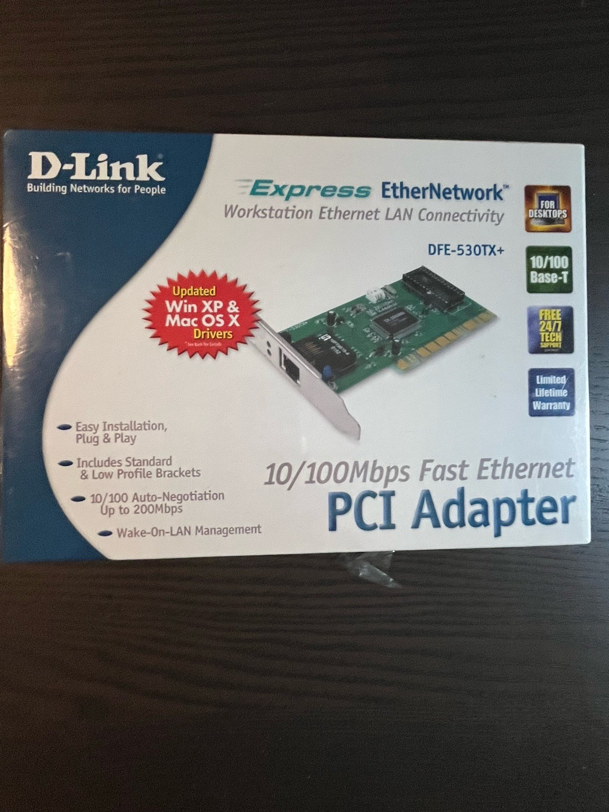 NOS D-Link DFE-530TX+ PCI 10/100 Wired Ethernet Network Adapter Sealed New