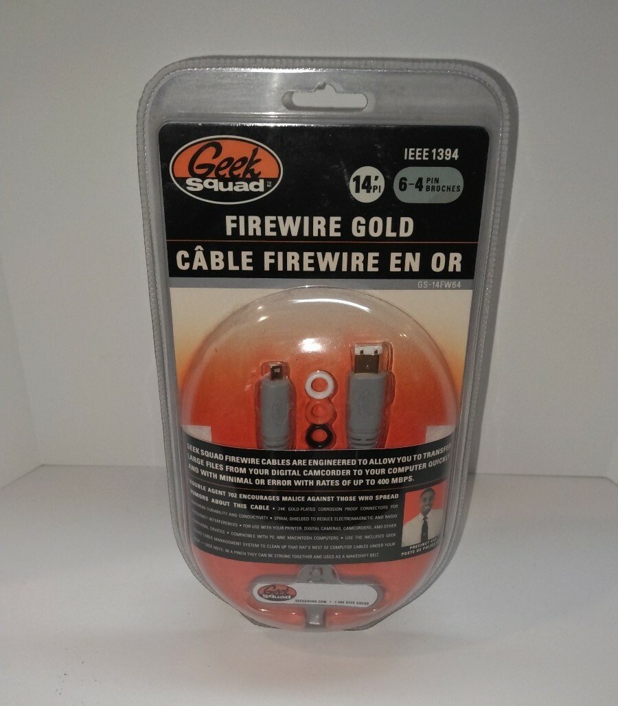 Geek Squad Firewire Gold 14' 6-4 Pin Broches Cable