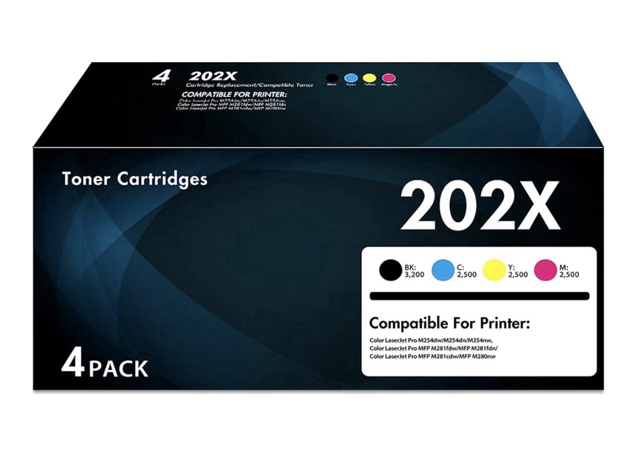 202X Toner Cartridges Set 4-Pack | Compatible for 202X for Color LaserJet Pro MF