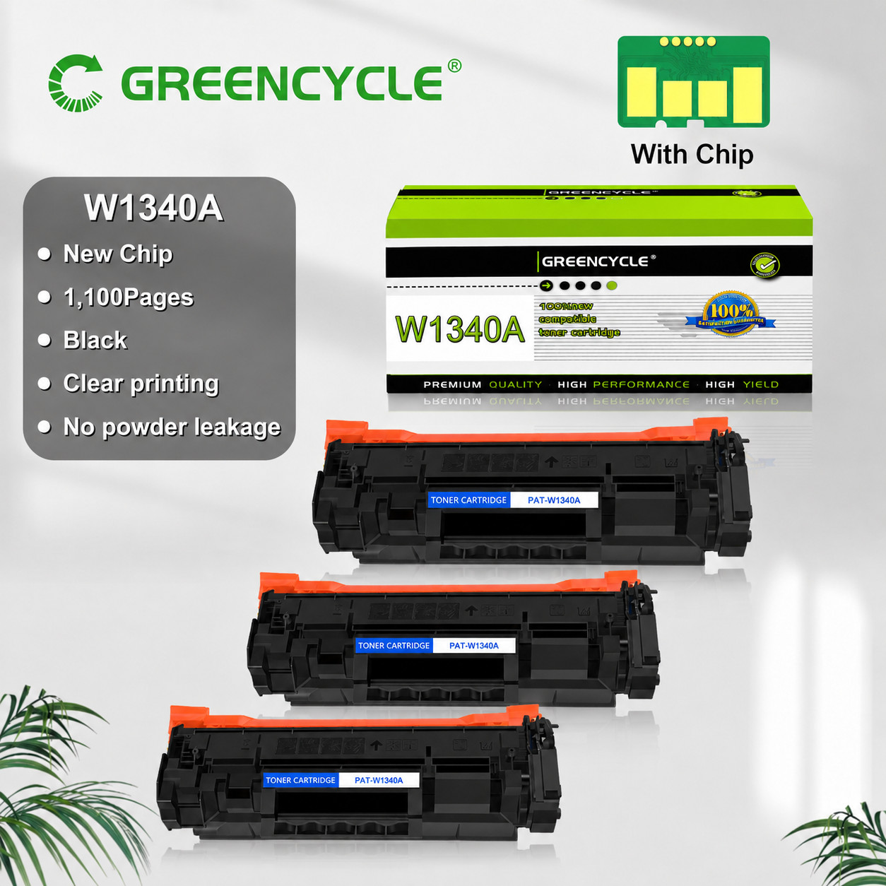 GREENCYCLE 3 Pack 134A W1340A Black Toner for HP M209dw M234dw M234sdn M234sdw
