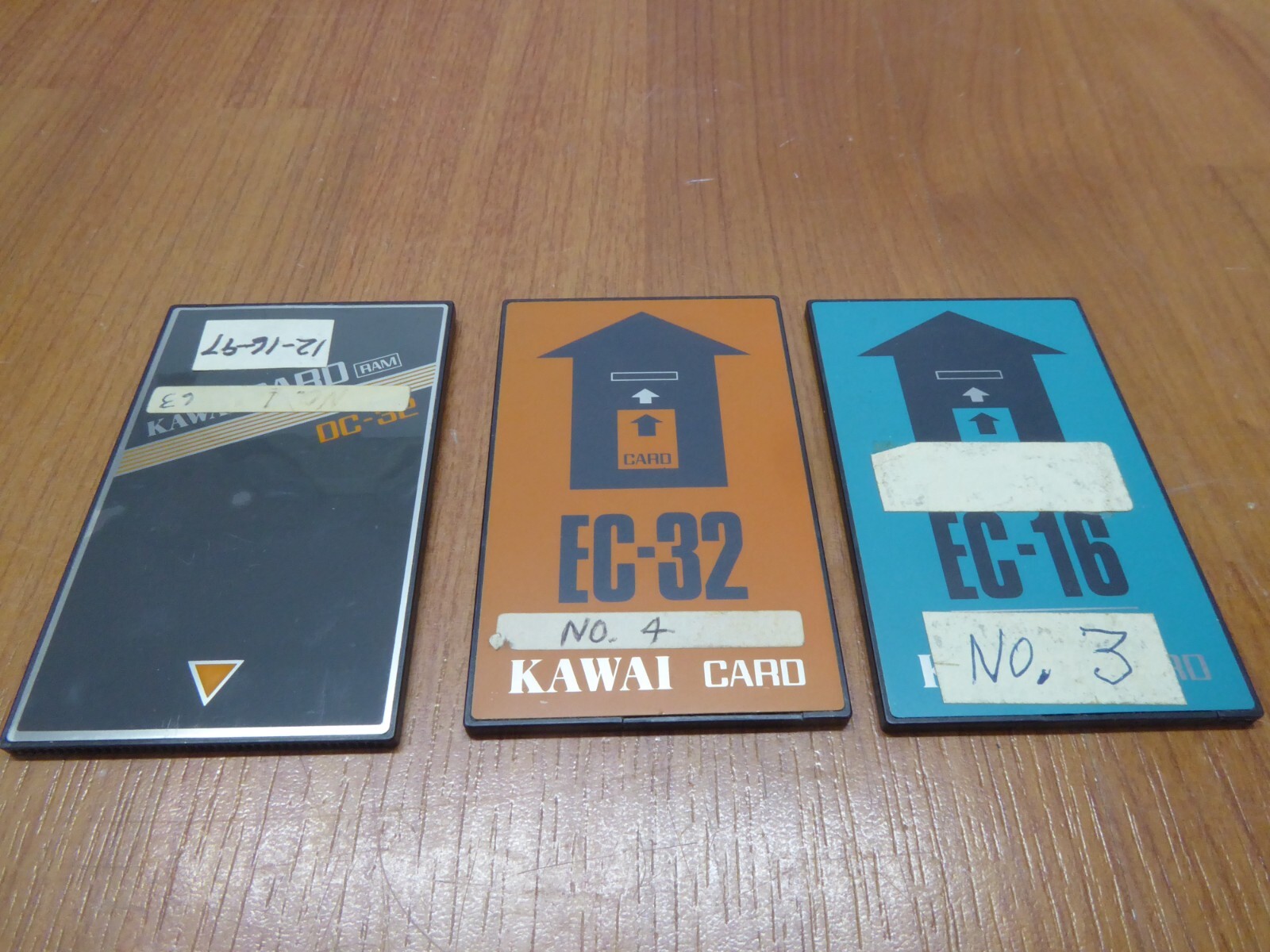3 LOT KAWAI DC-32 EC-32 EC-16 from drum machine partial set vintage RAM CARDS