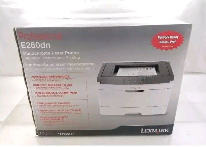 Lexmark E260DN Network-Ready Monochrome Laser Printer 34S0300 New In Box