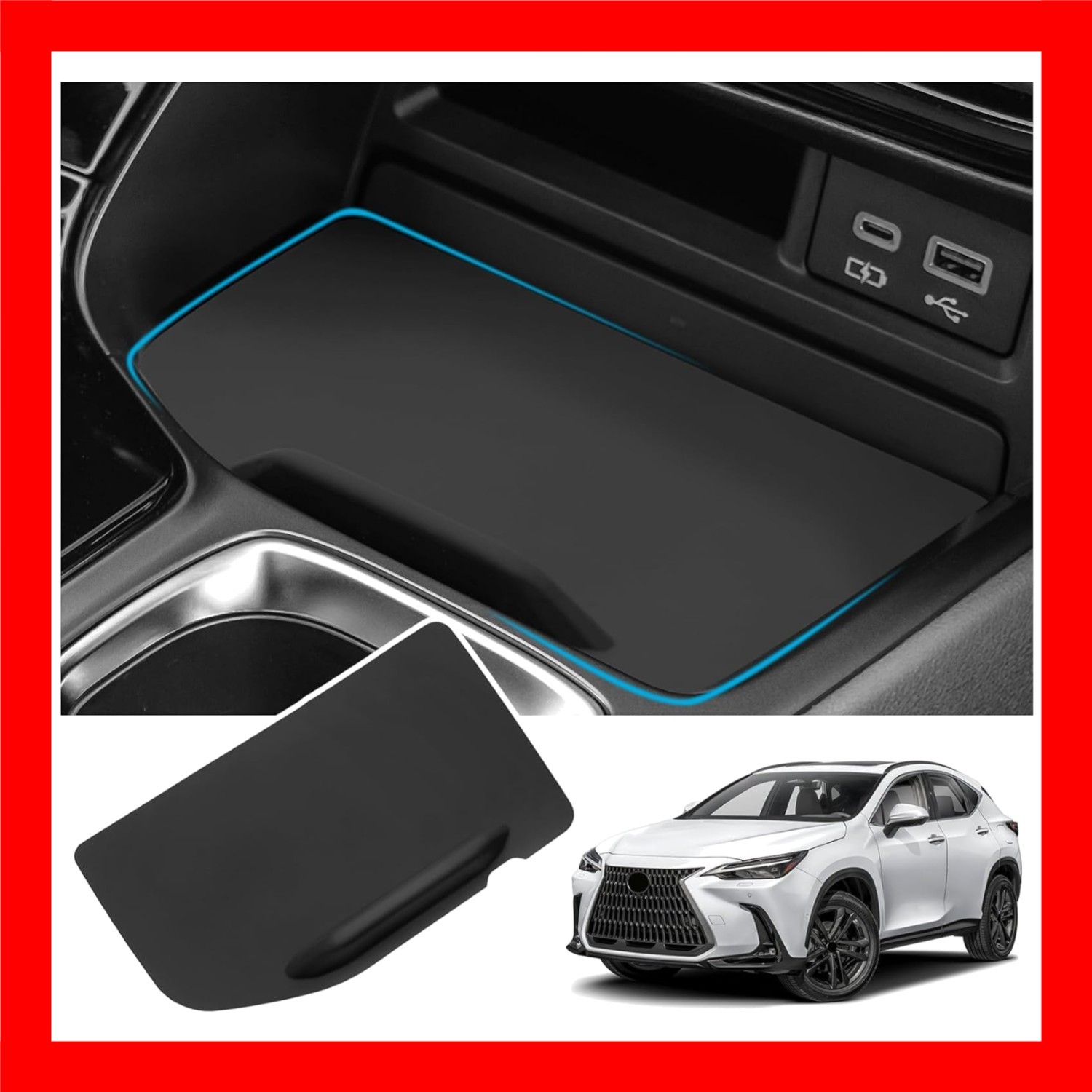 Wireless Charging Anti-Slip Mat Compatible with Lexus 2022-2026 NX NX250/NX35...