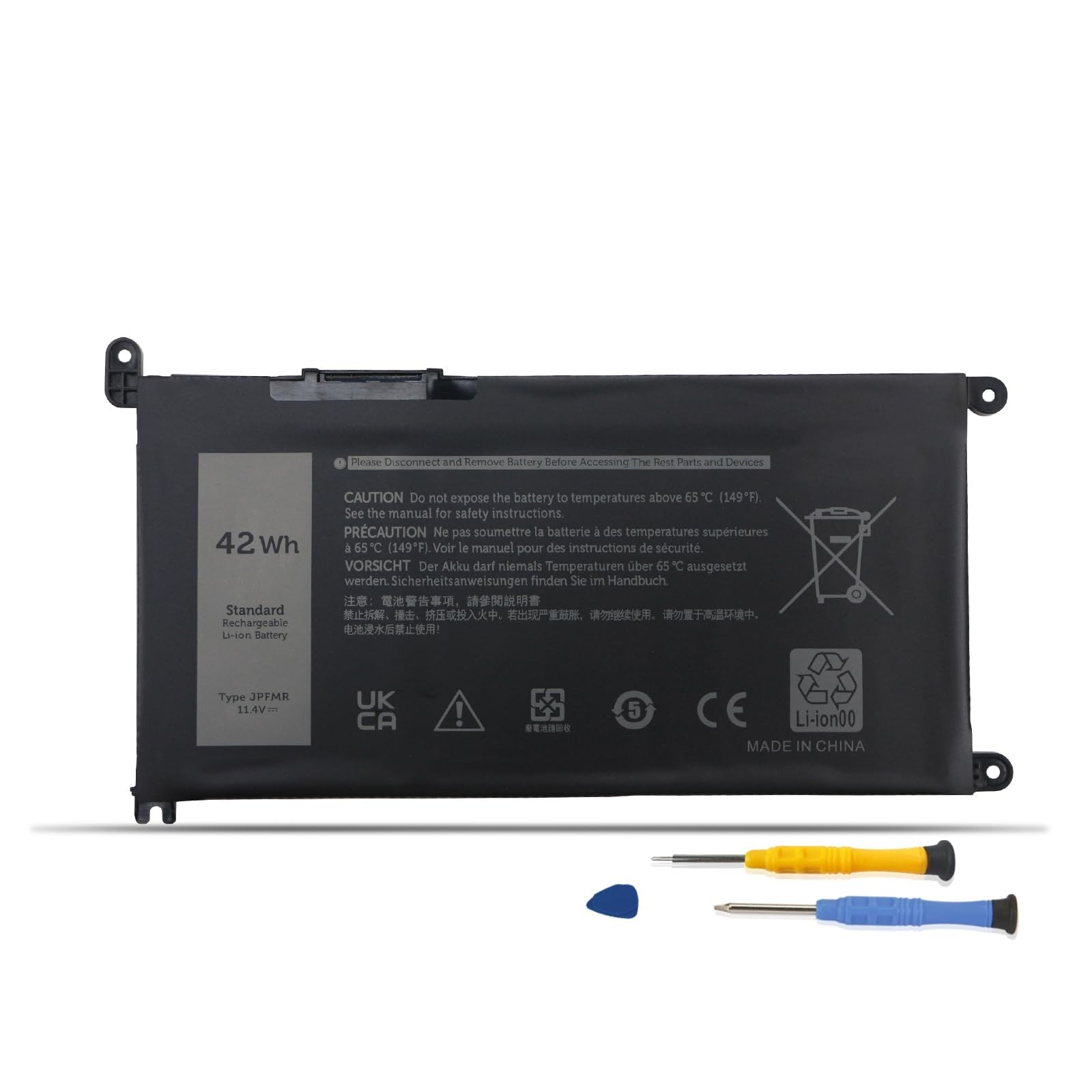 42Wh Laptop Battery Replacement for Dell Chromebook 3100 3400 - High Capacity, R
