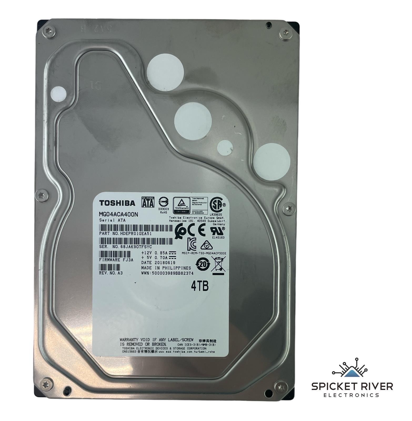 Toshiba MG04ACA400N 4TB SATA 6 Gb/s 7200 RPM 3.5" Enterprise Hard Drive HDD