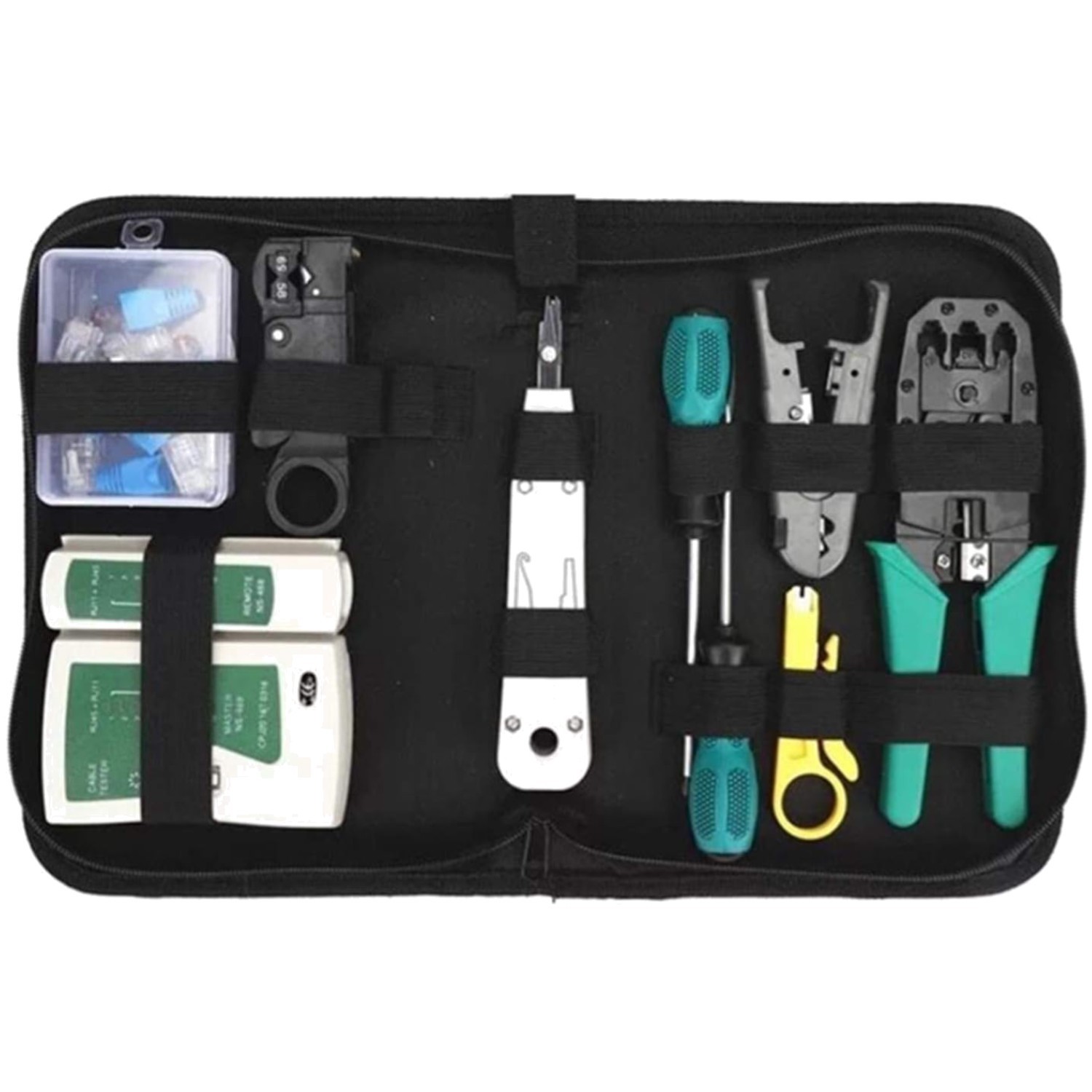 Professional Ethernet Cable Crimper Kit, 11 Tools Included