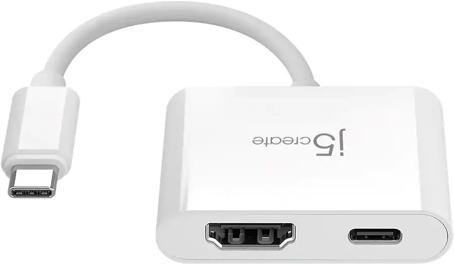 j5create USB-C to 4K HDMI Adapter with Power Delivery - White