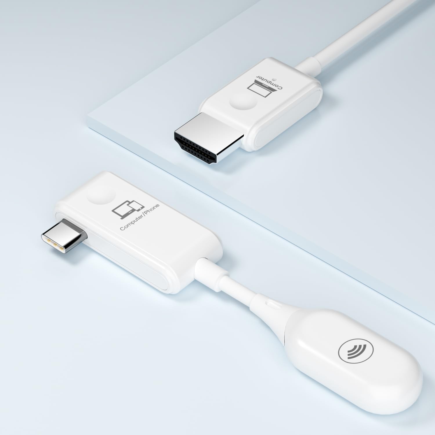 Wireless USB C to HDMI Adapter - Screen Mirror & Extend for iPhone 15/16/17, Lap