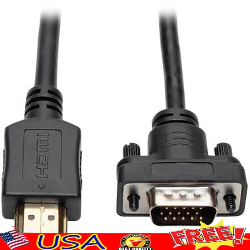 HDMI to Low-Profile HD15 VGA Active Adapter Cable 6ft VGA Monitor Projector New